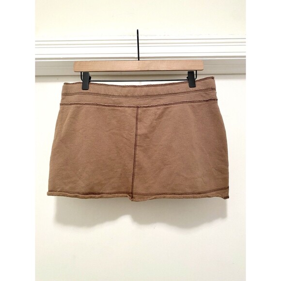 Y2K Aeropostale Women's Brown Cotton Micro Mini Skirt Adjust Waist Size Medium - Picture 5 of 6
